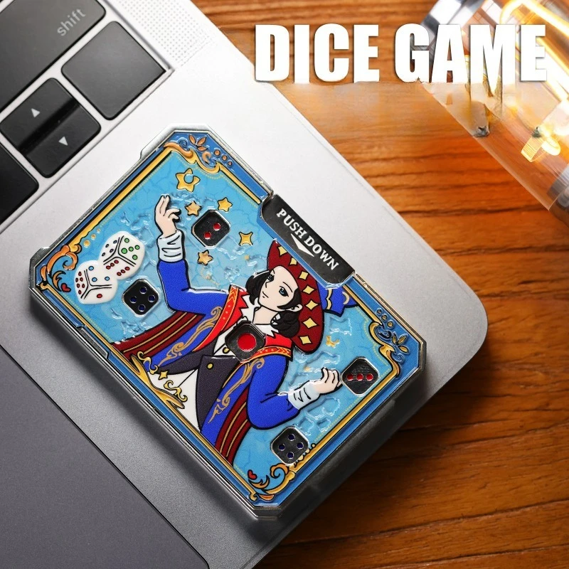 

CJEDC All-Metal Dice and Card Game Hand-Pressed Finger Toy for Stress Relief