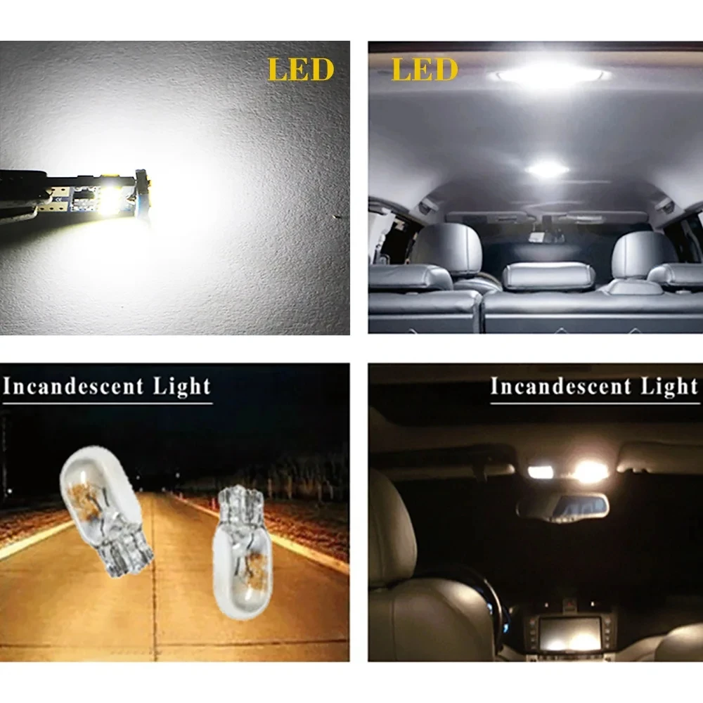 10Pcs T10 W5W 4014 15SMD LED Canbus High Power Car Clearance Wedge Side Light Interior Dome Reading Clearance Lamps 12V 6000K