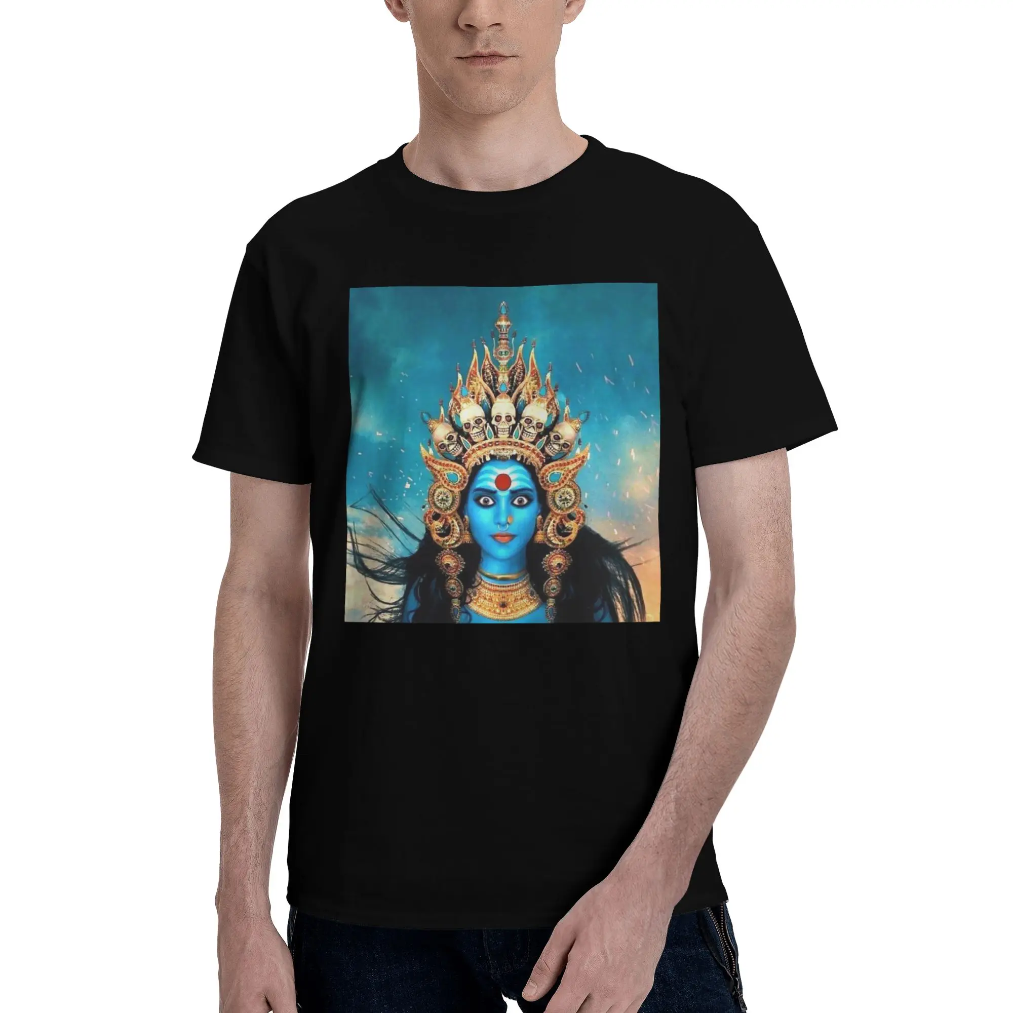 

Футболка Cosmic Kali Ma-Hindu Goddess Of Destruction из 100% хлопка, мужские модные футболки, мужские футболки с круглым вырезом и коротким рукавом, S-6XL
