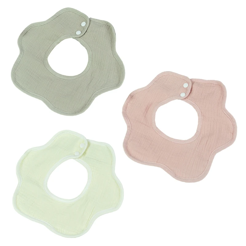 

360° Rotation Burp Cloth Solid Color Baby Flower Feeding Bib Saliva Towel