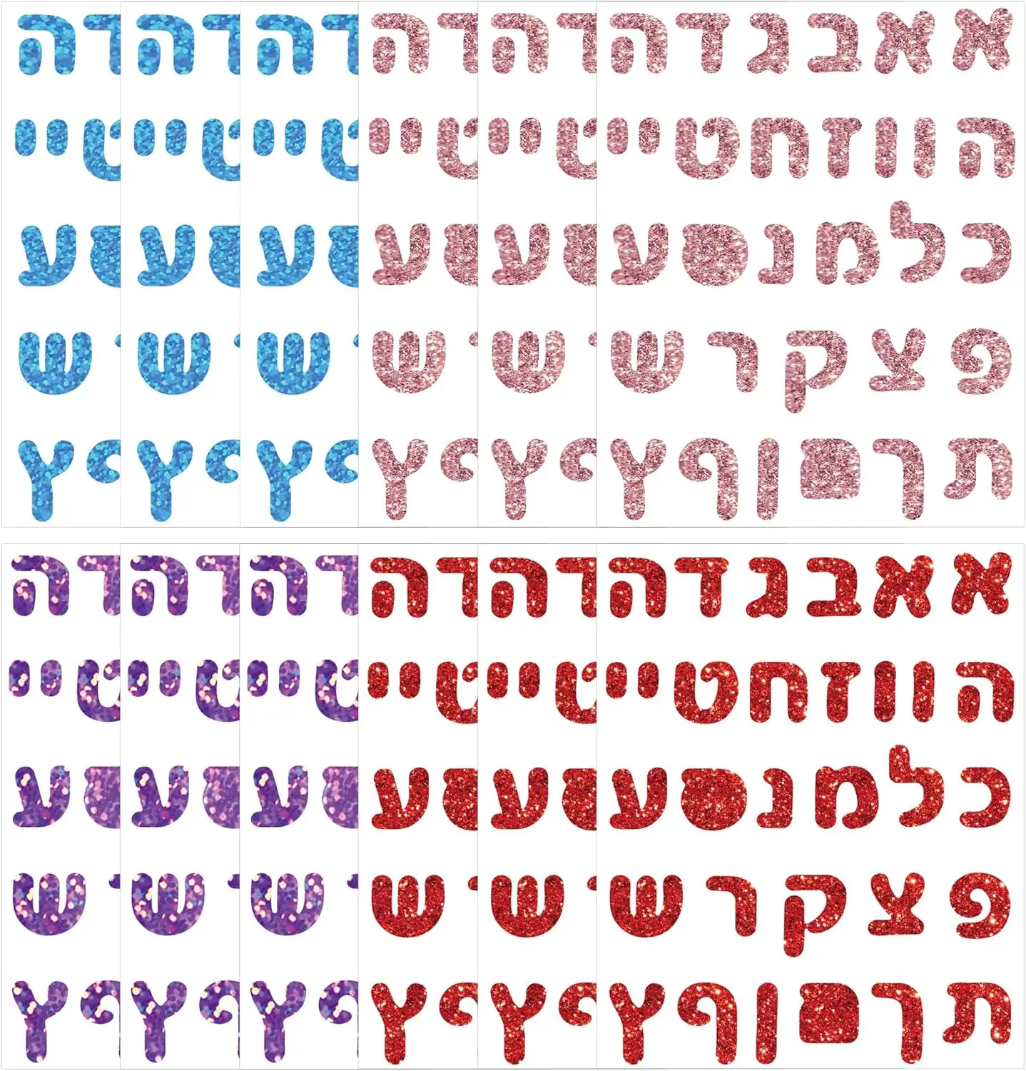 

Красочные наклейки с буквами иврита, декоративные этикетки с алфавитом на иврите, 12-листовые еврейские обучающие этикетки для изучения иврита (красочные)
