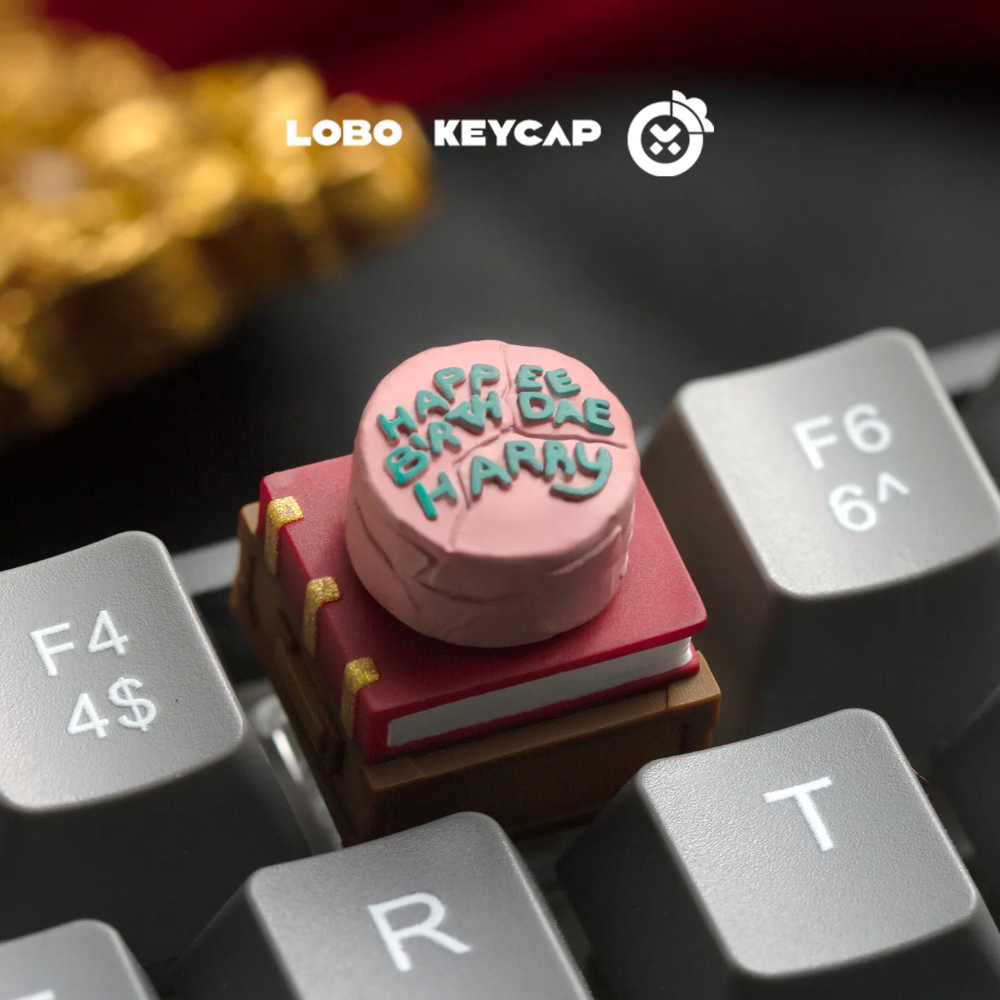 Cake Keycap Anime Harry Cake Personalized Mechanical Keyboard Decoration Can Rotating Esc Keycap Resin Material Peripheral Gifts