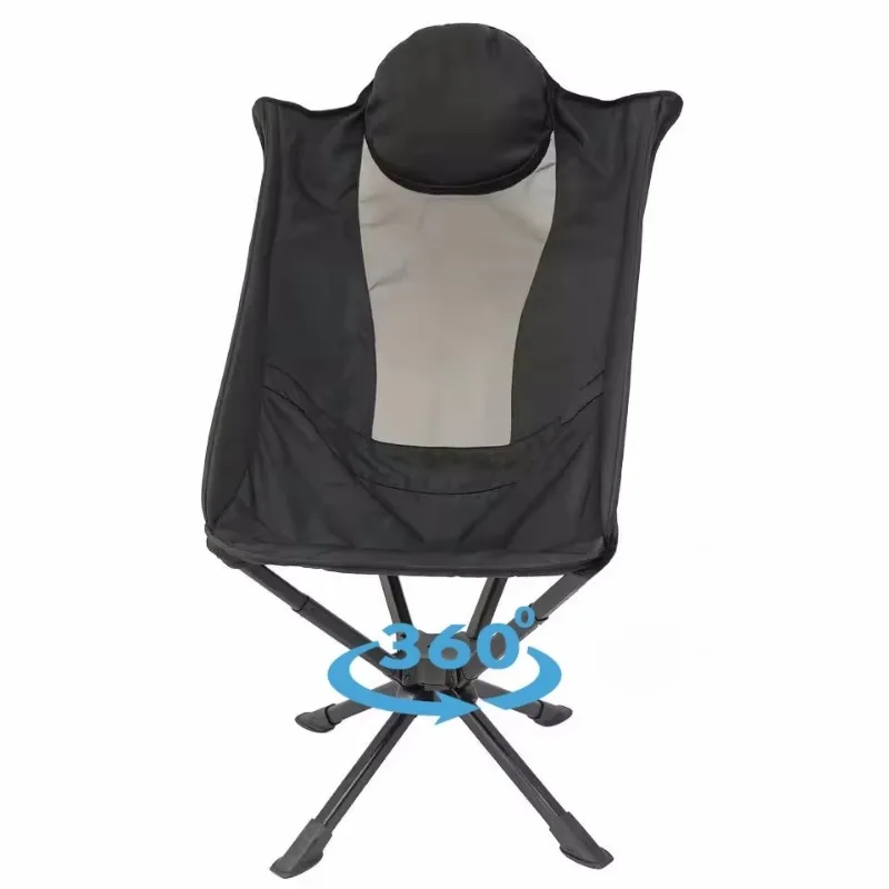 

Modern Design Outdoor Luxury Swivel Folding Aluminum Camping Chair Portable Beach Camping Picnic Chair with Pillow