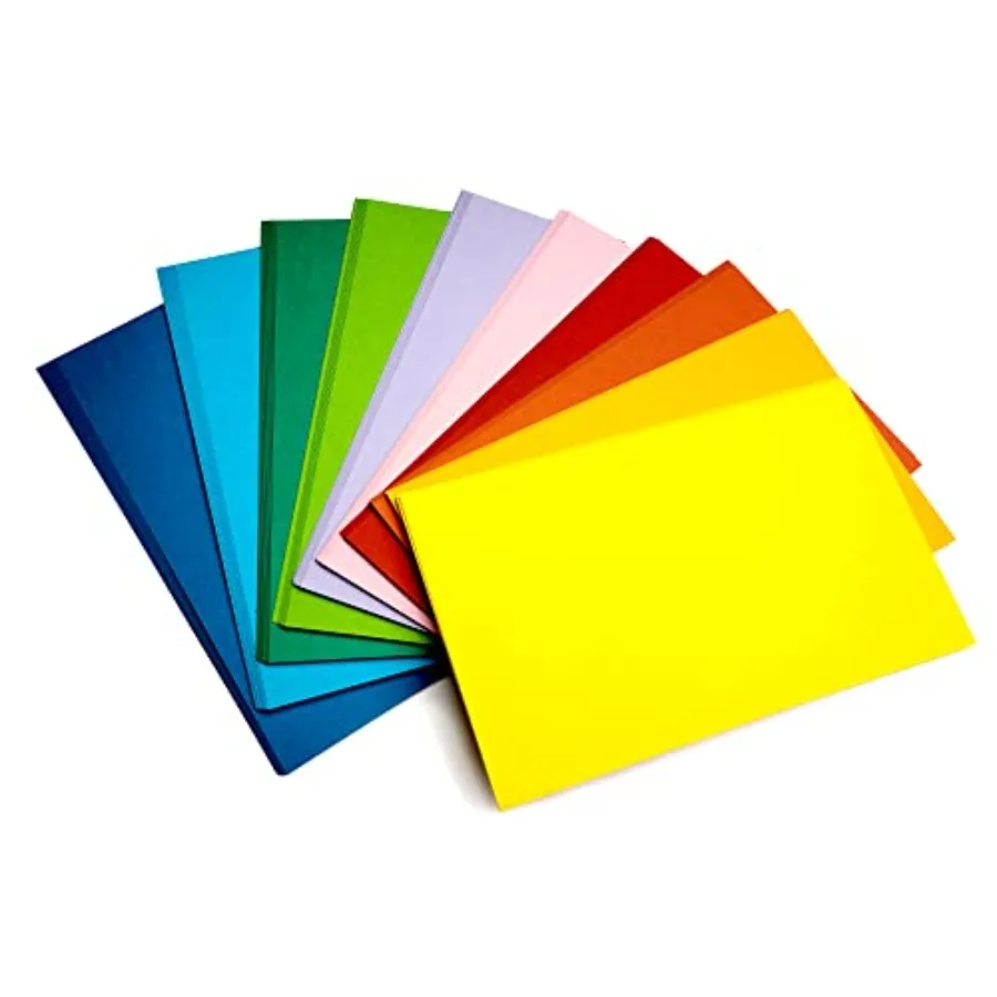 100 Color Blank Index Cards 3x5 for Organizing
