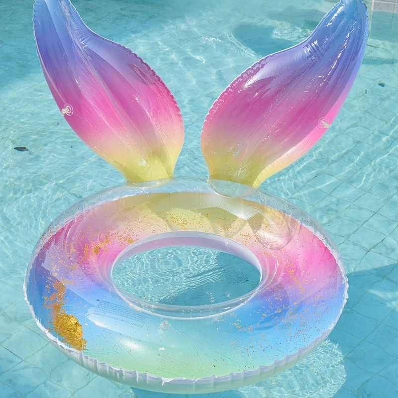 Mermaid Crown Swim Ring Tube Inflatable Toy Swimming Ring For Adult Swimming Circle Float Swim Pool Water Party Shooting Props