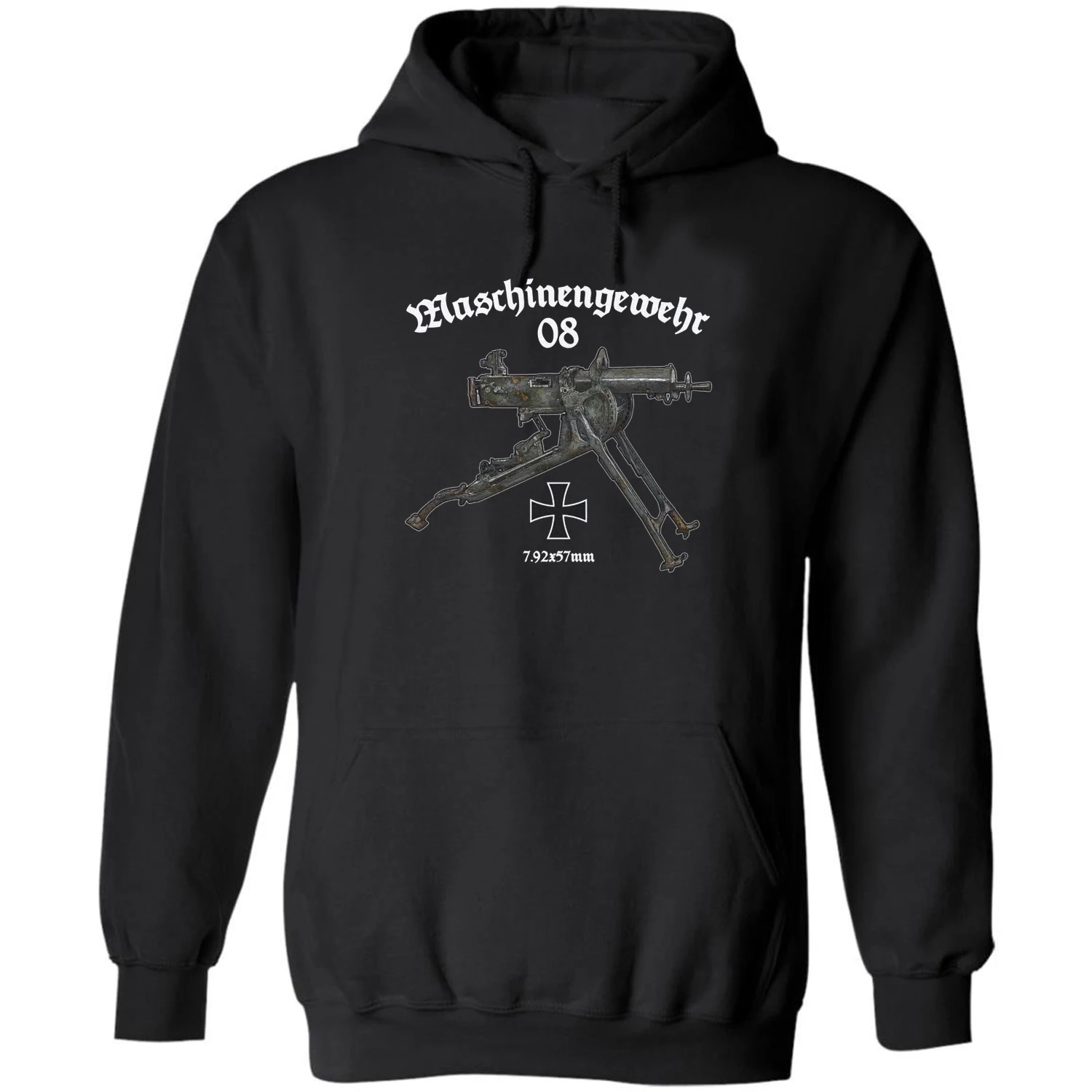 

WWI German Maschinengewehr 08 MG08 Heavy Machine Gun Pullover Hoodie 100% Cotton Comfortable Casual Mens Sweatshirt