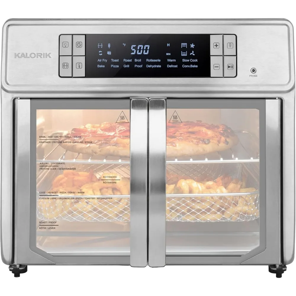 

26-Quart Air Fryer Oven w/Digital Controls Easy-View Door and 14 Cooking Presets, 1700-Watts, Stainless Steel