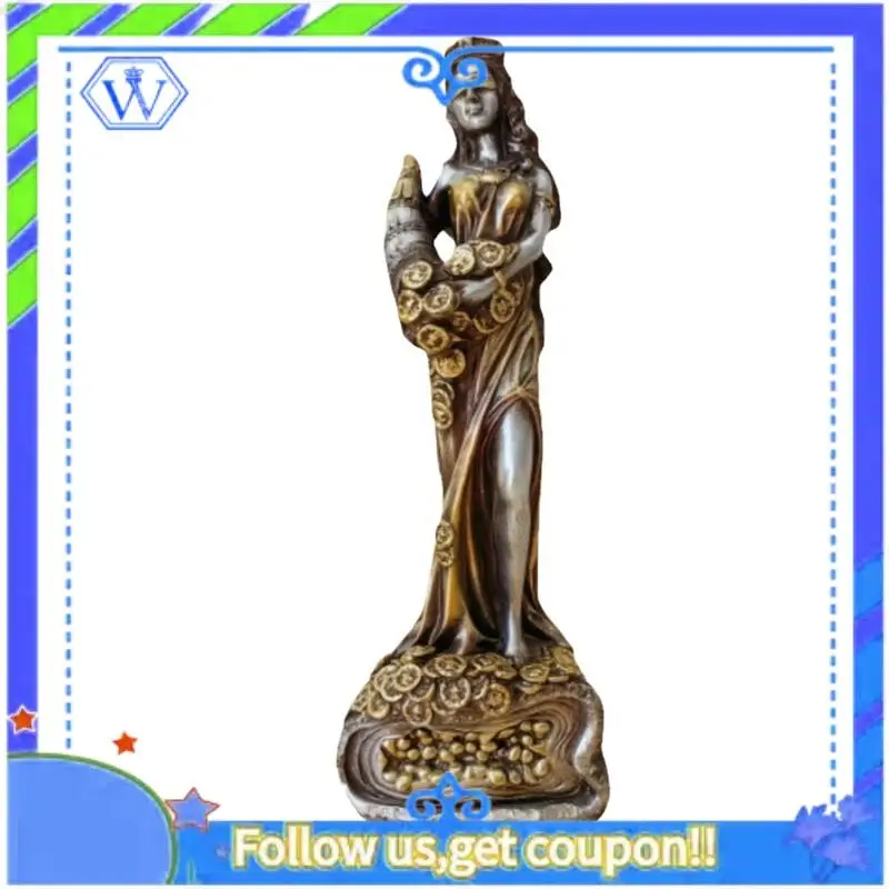 

Easy To Use Resin Blinded Greek Wealth Goddess Fortuna Statue Figurine Luckys Fortune Sculpture Office Gifts Home Resin Art Deco
