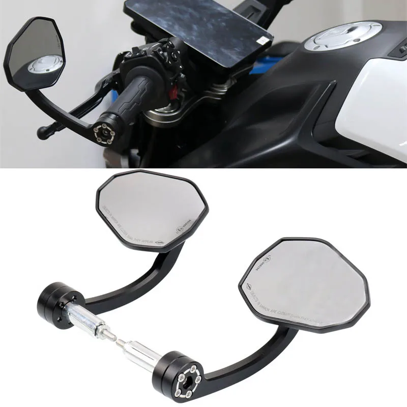 

Universal Motorcycle 7/8" 22mm Handle Bar End Rearview Mirror For S1000R S1000XR S1000RR HP4 R1200GS R1250GS Adventure ADV