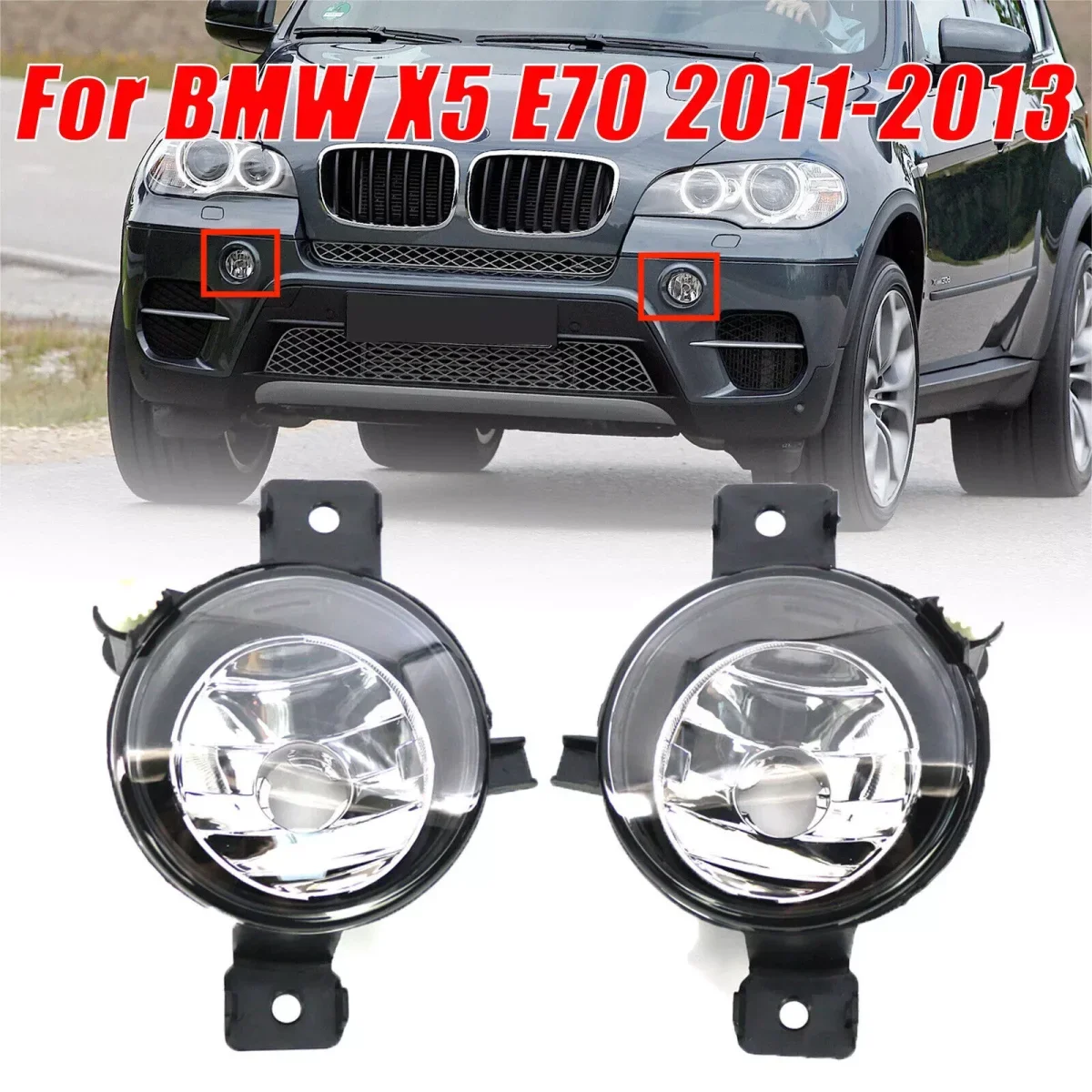 Car Front Fog Light Lamp For BMW X5 E70 Sport Package 2011 2012 2013 LCI Fog Light Housing Lamp OEM 63177224643 63177224644