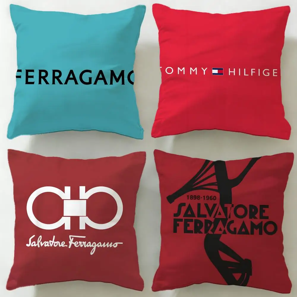 Funda de cojín clásica de la marca de lujo Ferragamo, funda de almohada suave y fácil de lavar, versátil para sofá, cama, viajes y oficina
