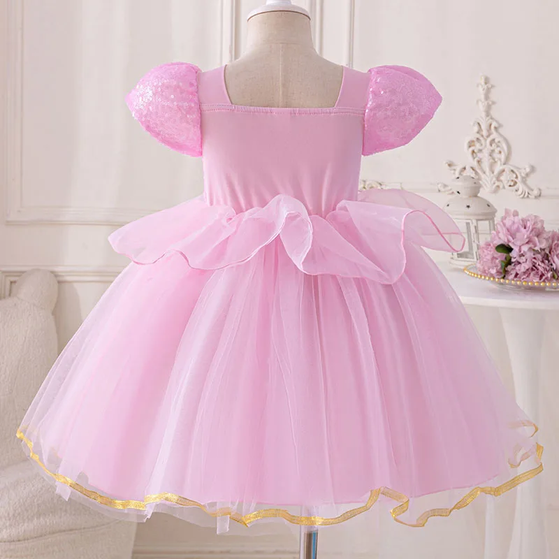 فستان الأميرة 2025 للفتيات أزرق شبكي ندفة الثلج للهالوين زي ترتر للخريف والشتاء بأكمام طويلة فستان الحفلات