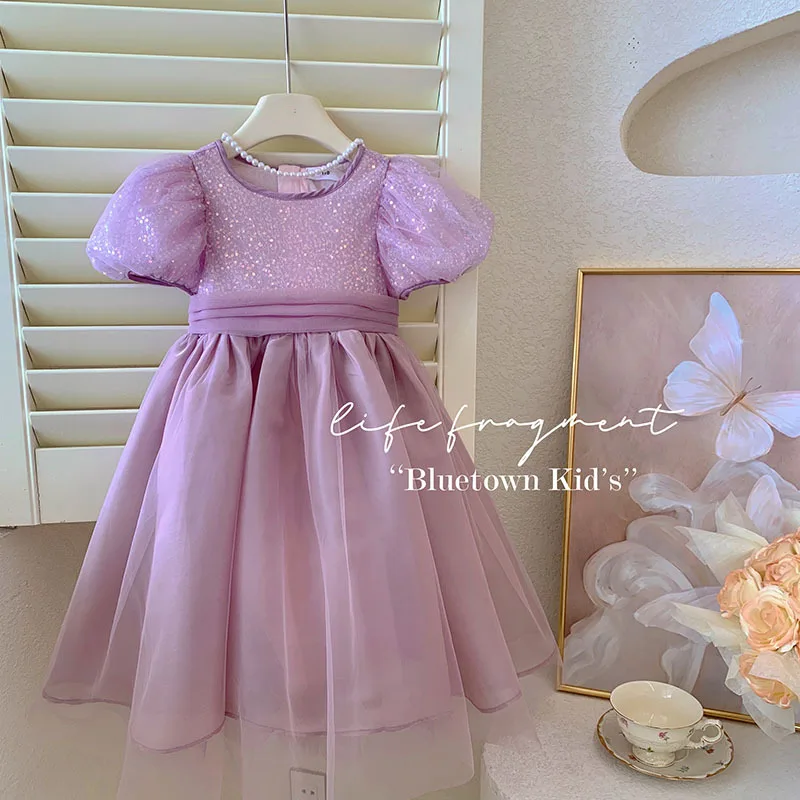 2024 Girls Dress Summer Childrens Fashion Girls Sweet Gentle and Cute Princess Dress Kids Sweet Cute Clothes