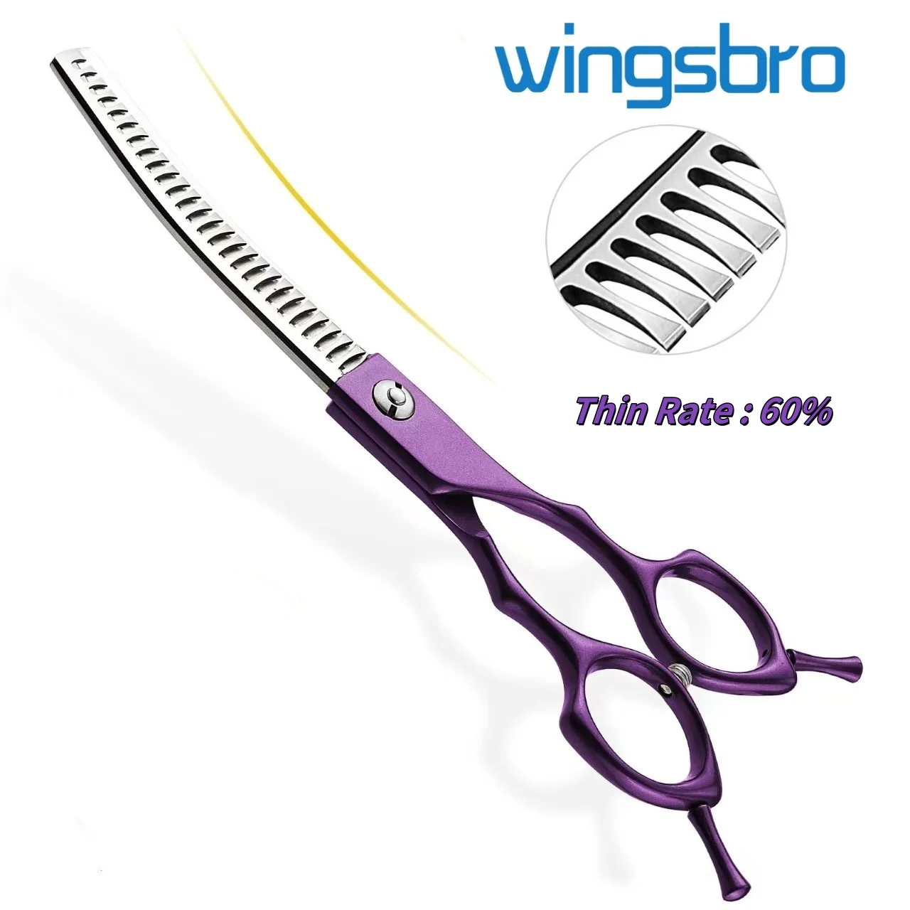 7inch Curved Chunkers Shears Stainless Steel Dog Grooming Scissors, Special Designed Pet scissors
