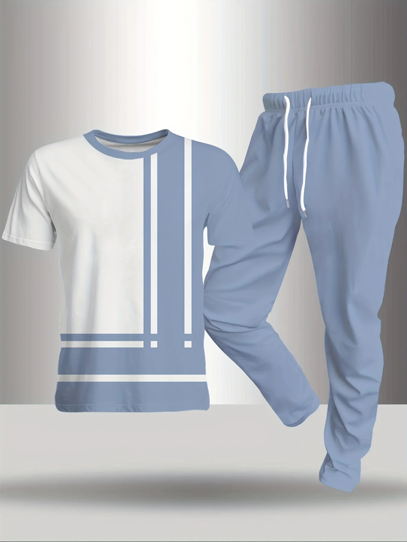 

The latest 3D personalized striped print men's suit for summer 2025 is fashionable and suitable for outdoor casual wear