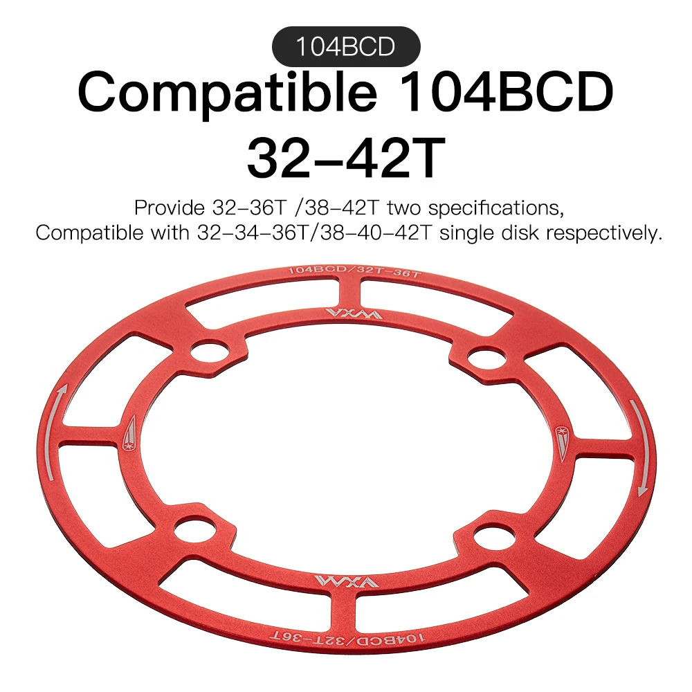 VXM MTB Bike Crank Protector 104BCD 32/34/36/38T/38402T Chainring Protection Cover Bicycle Crankset Guard Chainwheel Accessories