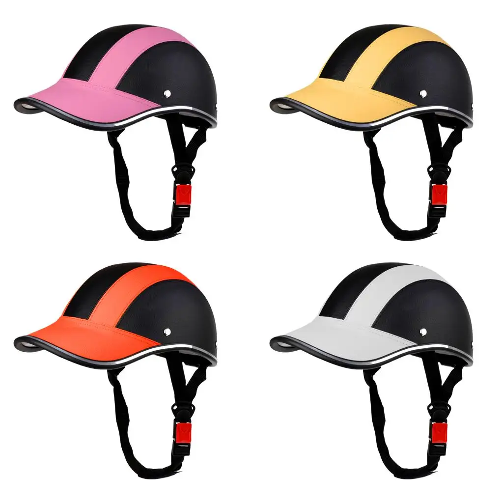 

Защитный шлем из искусственной кожи, уличный велосипедный мотоциклетный шлем, полушлем для мотокросса, бейсбольная кепка с пенопластовой подкладкой для женщин и мужчин