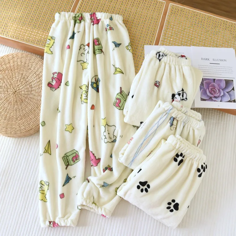 women's-thickness-fleece-pants-with-side-pockets-for-autumn-winter-cartoon-cozy-home-pants-warm-fleece-loungewer-sleep-pants