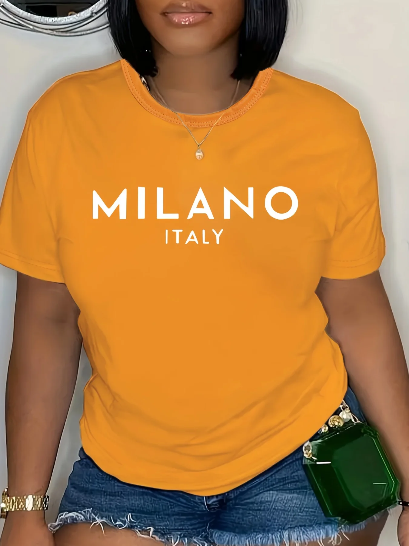 MILANO Graphic Tee Chic Casual Comfort, Short Sleeve Breathable Ideal for Spring & Summer Fashion - Curvy Women's Apparel image 5
