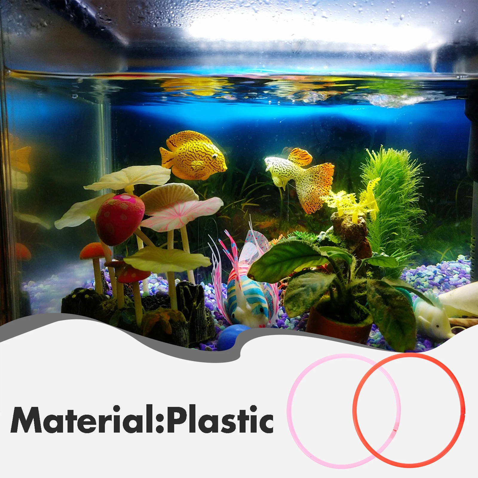 

6pcs Floating Aquarium Plants Rings Fish Feeding Tank Large Plastic Duckweed Isolation Ring Stable Decorative Accessories
