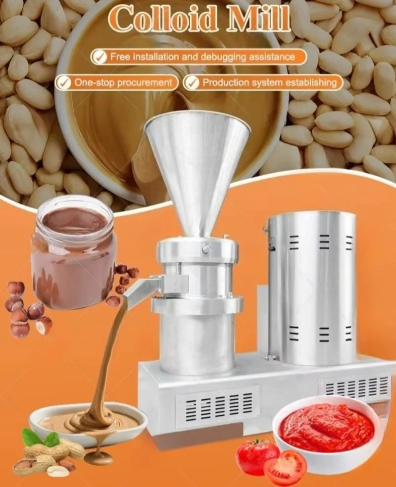 Customize Commercial 220v Tahini Maker Cocoa Butter Paste Grinder Machine Red Bean Colloid Mill for Food Process