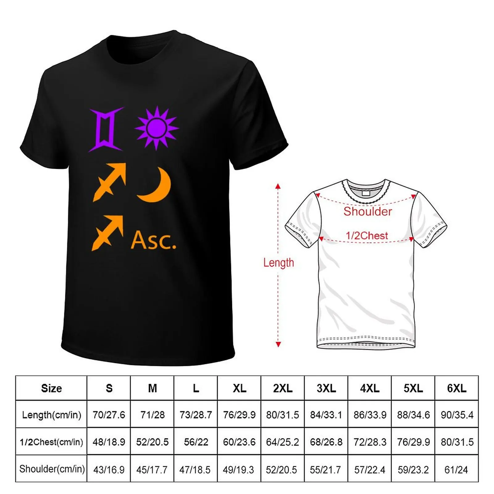 Gemini Sun, Sagittarius Moon, Sagittarius Ascendant T-Shirt summer clothes shirts graphic tees t shirts for men cotton