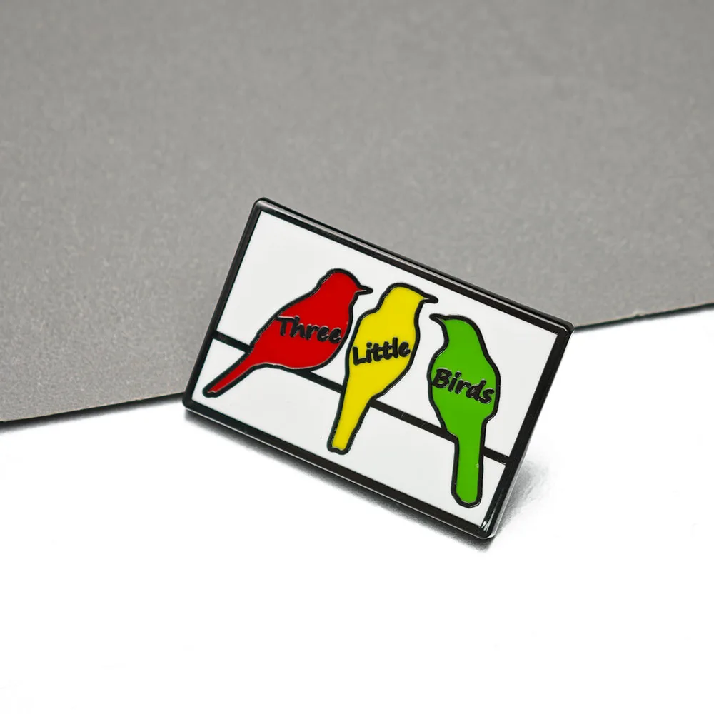 Bob Marley Three Little Birds Metall-Emaille-Anstecknadel, Reggae-Musik-Brosche, Rasta-Farben, Abzeichen, Reversnadeln, Geschenk für Fans, Rucksack-Schmuck – Detail 9