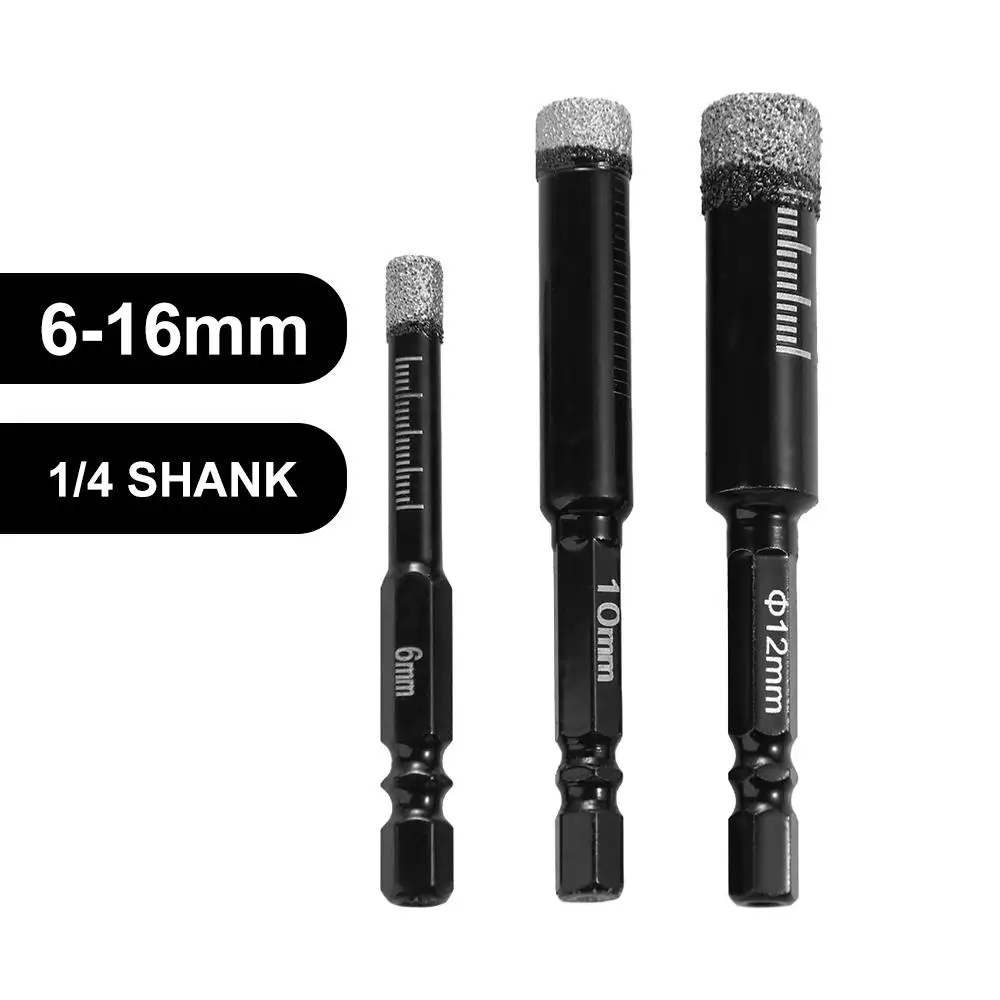 6-16 مللي متر سداسية عرقوب بلاط مثقاب الخشب الرخام الجاف مثقاب الماس المغلفة الجرانيت هول المنشار الزجاج