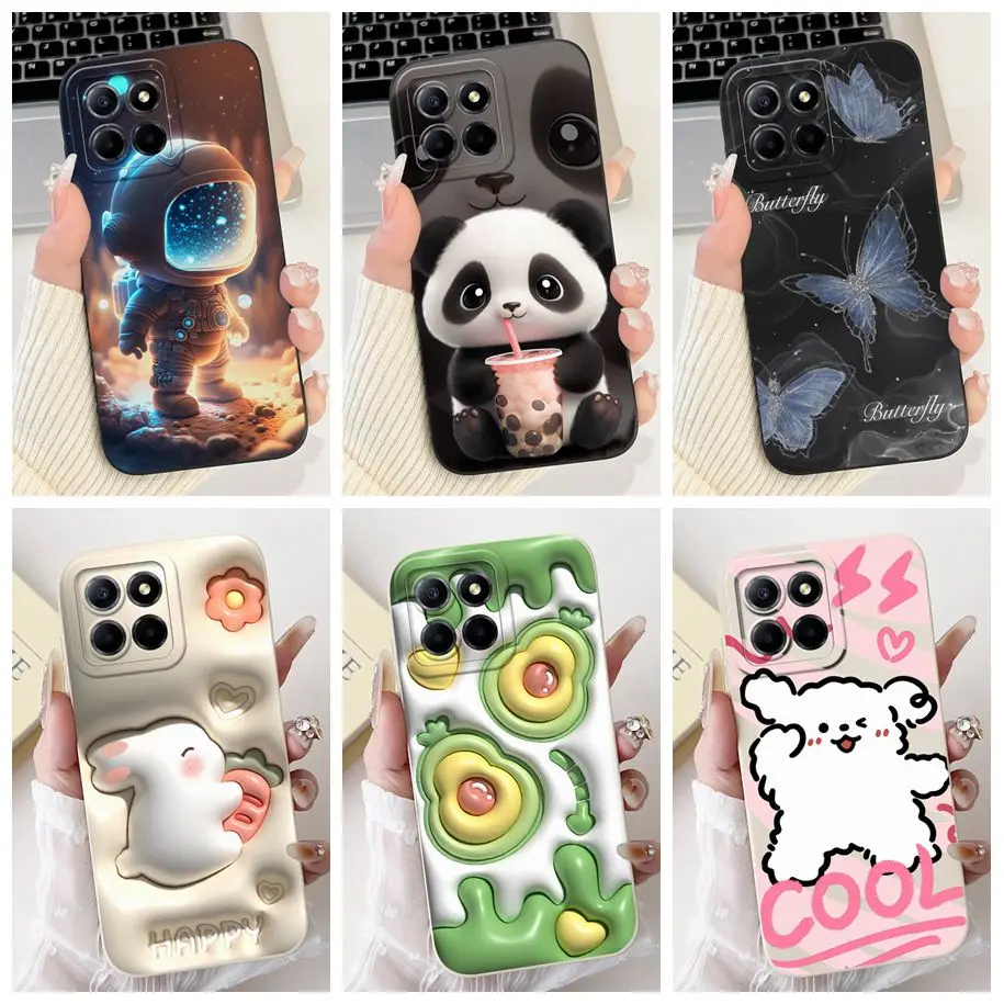 For Honor X8b Case LLY-LX1 LLY-LX2 LLY-LX3 Cute Cartoon Camera Lens Protective Slim Back Cover For HonorX8b X 8B 2023 Phone Case