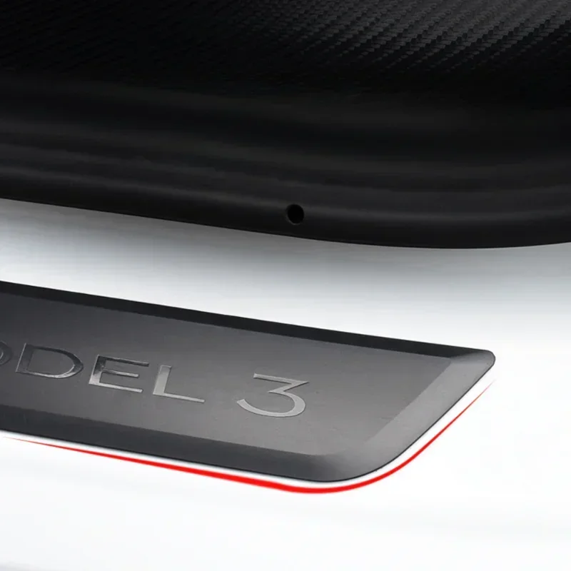 Rear Door Sill for Tesla Model 3 Y ABS Welcome Pedal Stickers Protection Strip Decoration Wrap Cover Car Accessories 2017-2023