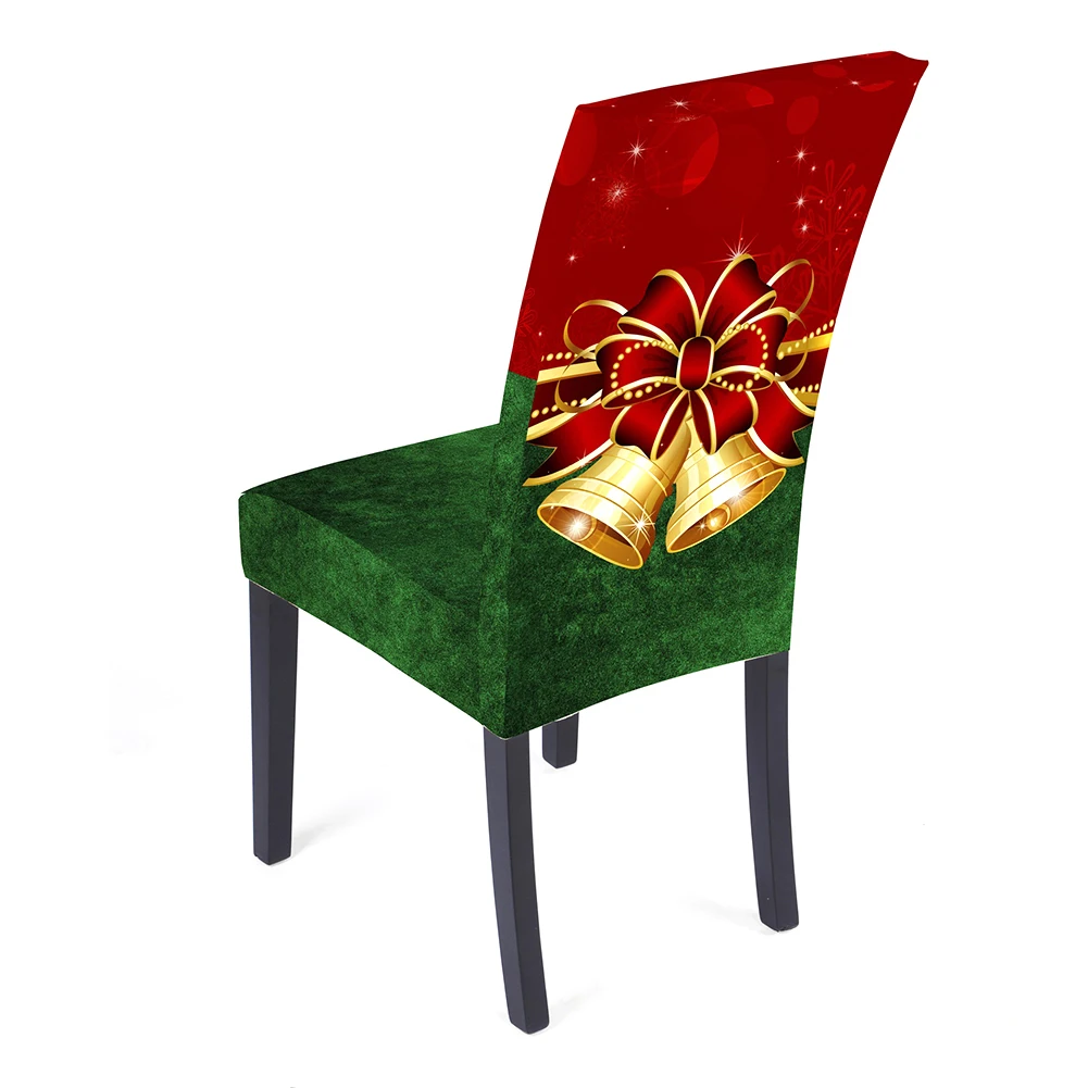 Christmas?Chair Covers, Print?Stretch?Chair?Cover, Universal Dining Chair Protector, Santa Snowman P