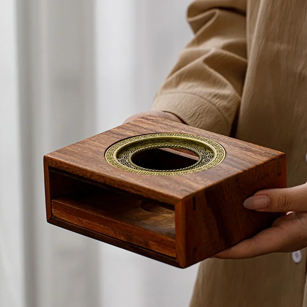 For Flower Tea Warmer with Walnut Wood Candle Heater and Stainless Steel Ring for Various Tea Pots Compatibility