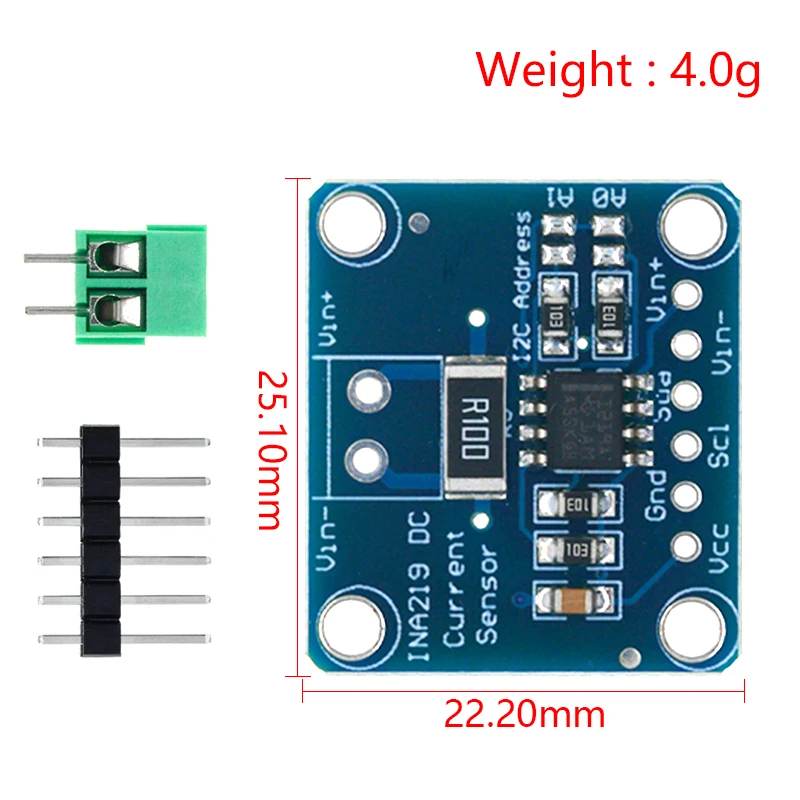 INA219 – Module d'alimentation bidirectionnel I2C, courant à dérive zéro, capteur de surveillance de rupture