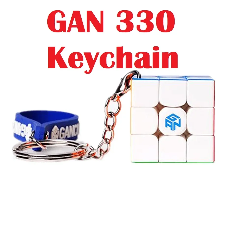[MeowCube] NEW!！ GAN330 Keychain 10Years Cube 3x3 Magic Speed Cube Hands-on Puzzle GAN 330 Keychain Mini Size Magic Cube Toys