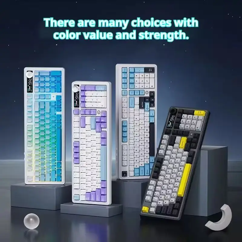 

AULA F108 Pro Gaming Mechanical Keyboard Tri Mode Custom Multi-Knob Screen RGB Esports Wireless Keyboard with TFT Smart Display
