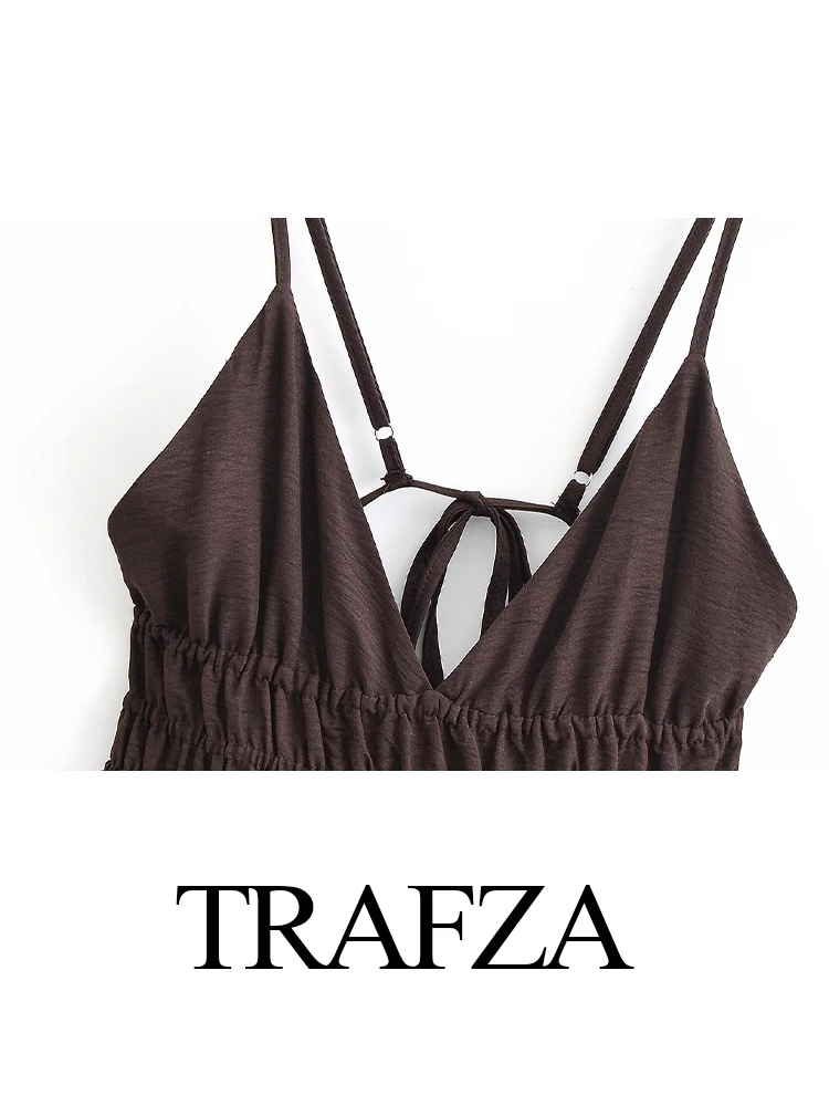 เดรสยาวผู้หญิง HH 2025 ดีไซน์เก๋ไก๋ โชว์หลัง แต่งระบาย สวยสง่า เซ็กซี่ สายเดี่ยว คอวี ทรงเข้ารูป