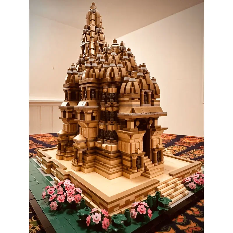 Moc Architecture modèle brique Temple indien technologie blocs de construction modulaires cadeau jouets de noël bricolage ensemble assemblage