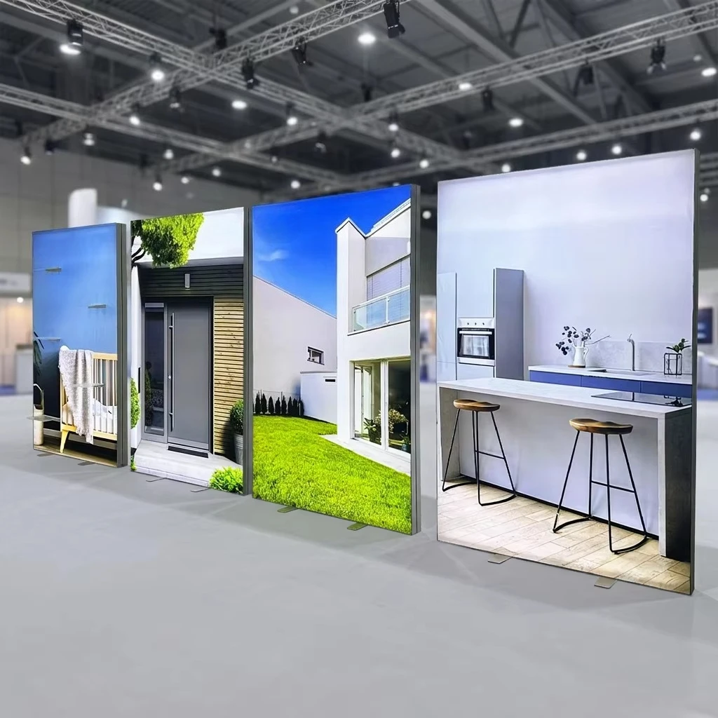 Portable Free-Standing SEG Fabric LED Light Box Display Aluminum Backlit Wall Displays for Indoor Outdoor Advertising Exhibits