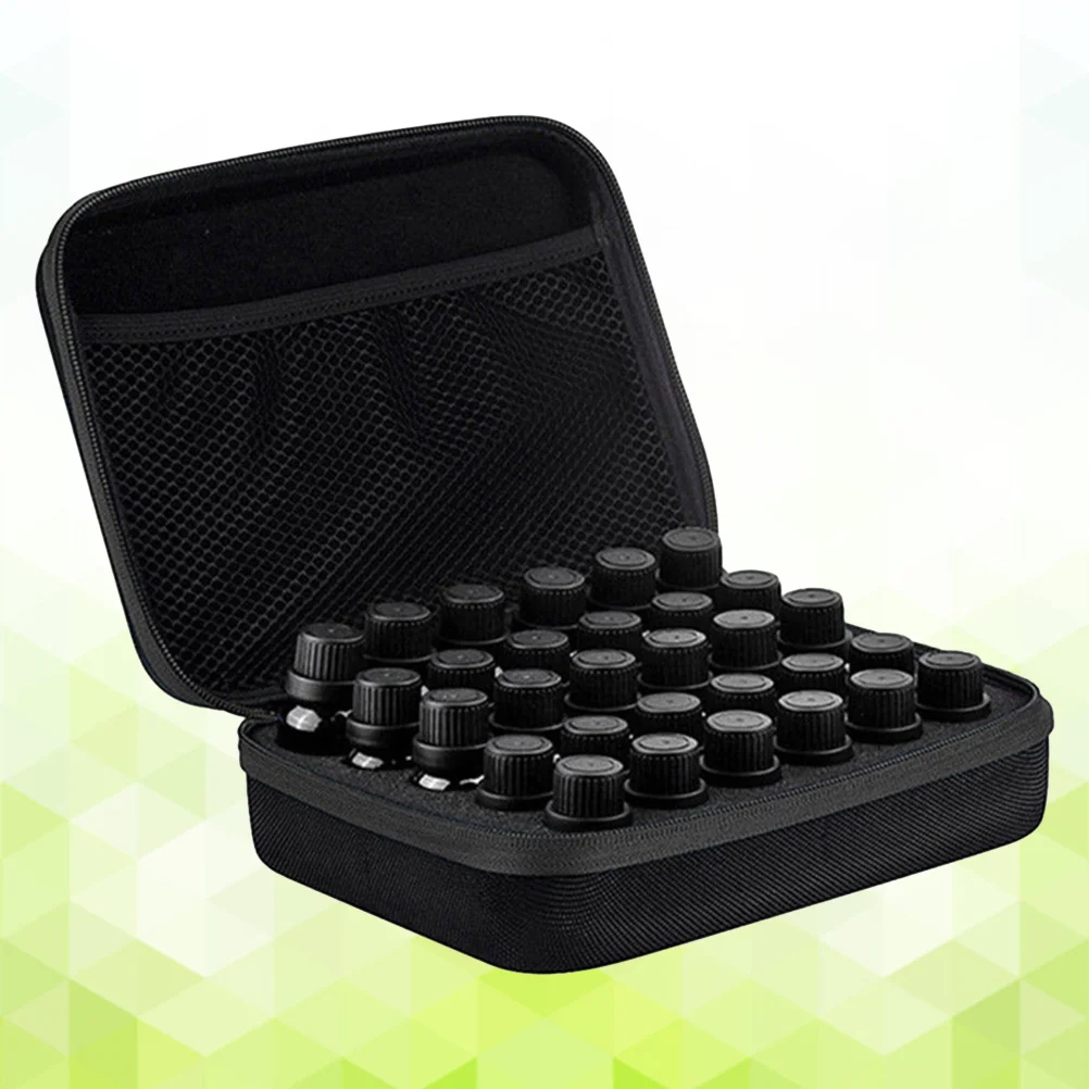 30 Bottle Essential Oils Storage Case Portable Essential Oil Travel Box Holder Organizer (Black)