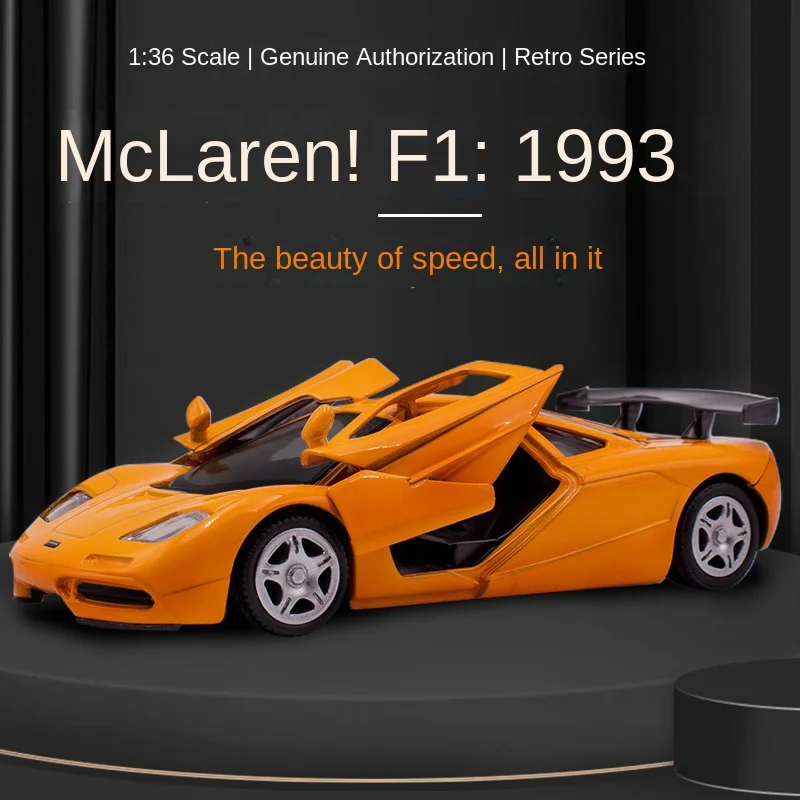 

1:36 McLaren F1 1933 сплав Бабочка дверь ретро детская Игрушечная модель автомобиля для мальчиков ретро литые автомобили детские игрушки