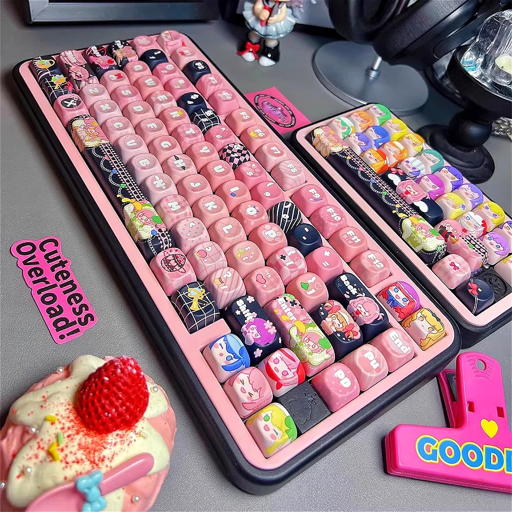 

Cute Anime Keycaps Chibi Custom Art Keycaps for Mechanical Keyboard, Personalized Cherry MX Keycap Set
