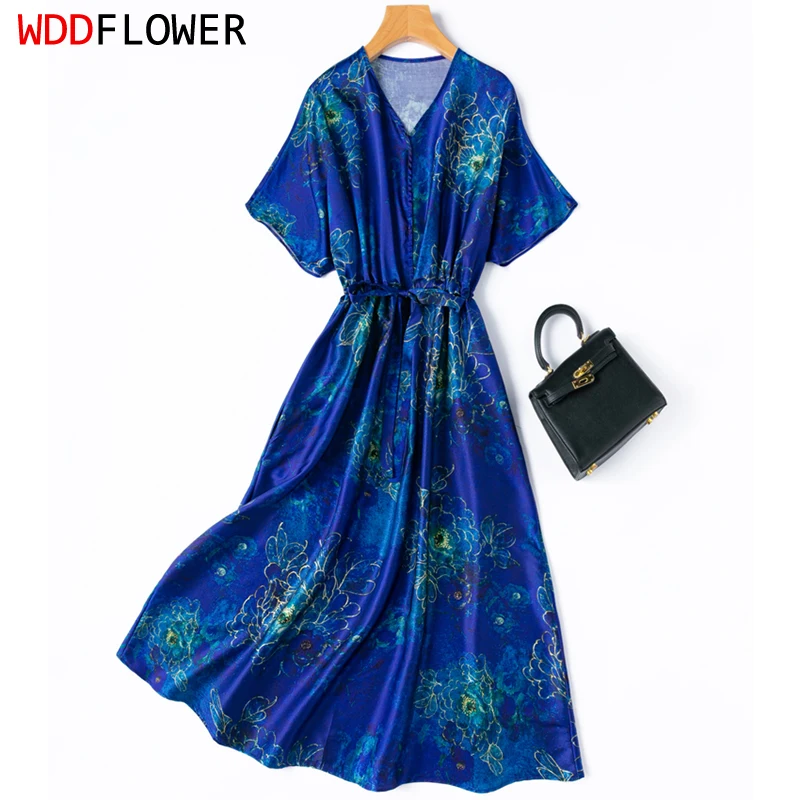 Women Silk Midi Dre… - image