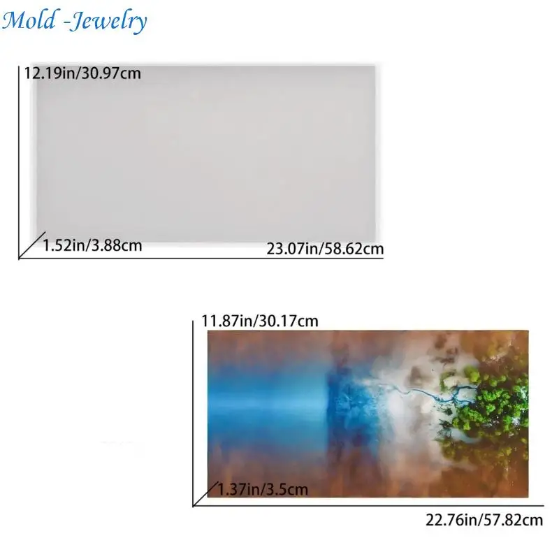 69HB Crafting Silicone Molds Large Table Moulds Desk Moulds Resin Rectangular Molds Unique Cutting Board Molds Plate Moulds