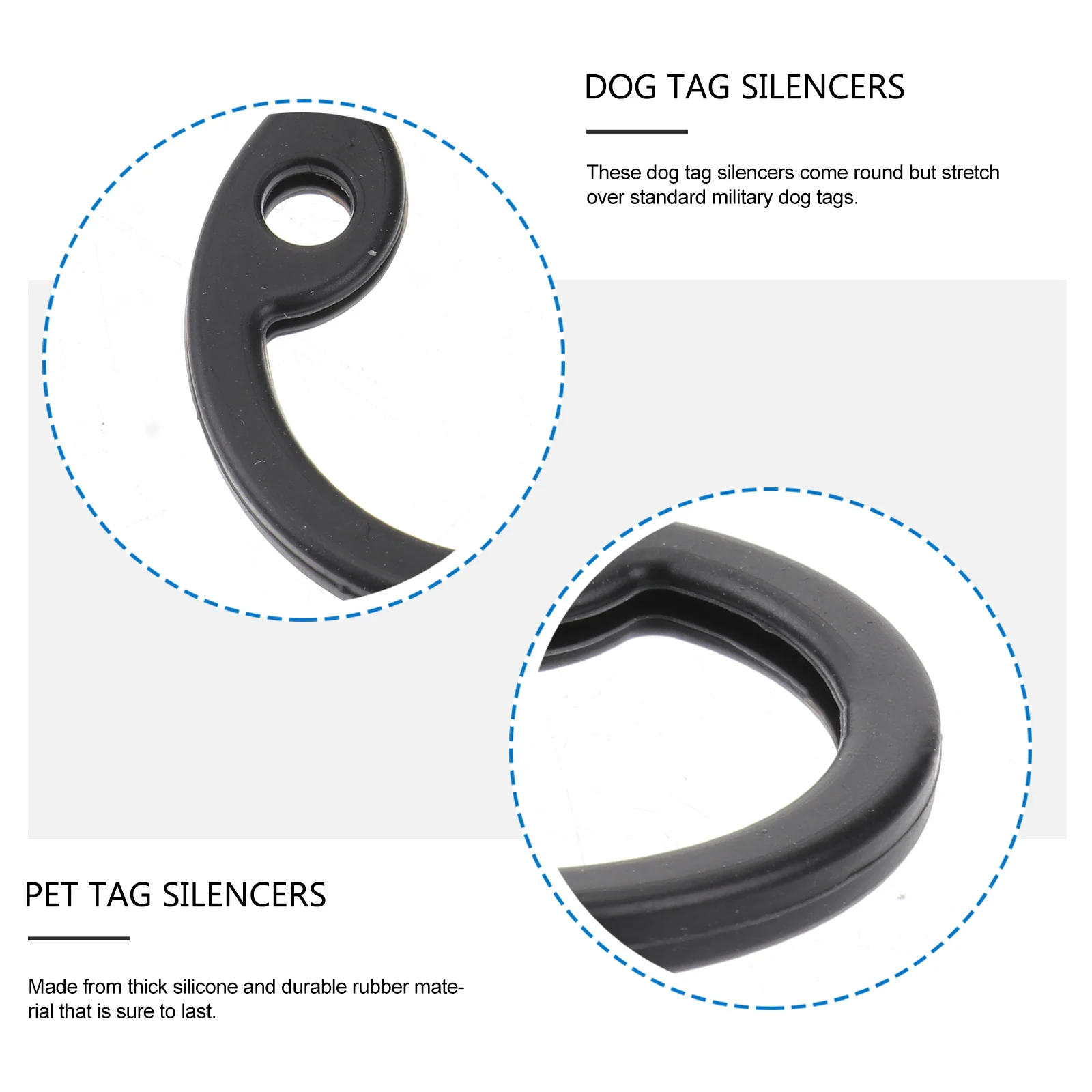 

12Pcs Military Silicone Silencers Thick Durable Pet Tag Noise Reduction Protective Cover for Dog Tags Pet Tag Silencers
