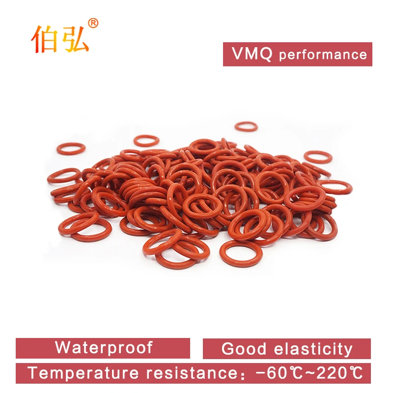 CS2/2.5/2.8mm Vermelho VMQ espessura borracha de silicone O-rings selos arruela de junta resistente à temperatura anel de silicone macio à prova d'água