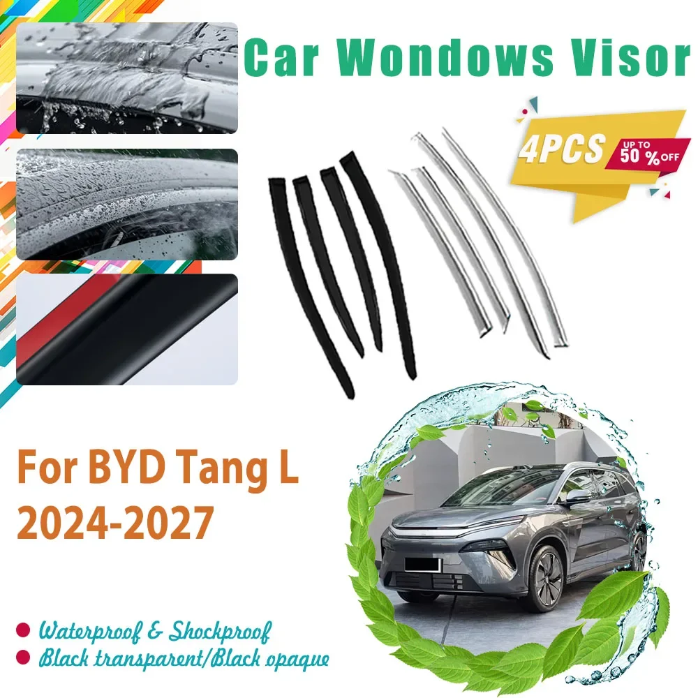 

Car Window Visors For BYD Tang L Atto 8 2025 2026 2027 Waterproof Pad Sun Rain Side Deflector Rain Guard Cover Auto Accessories