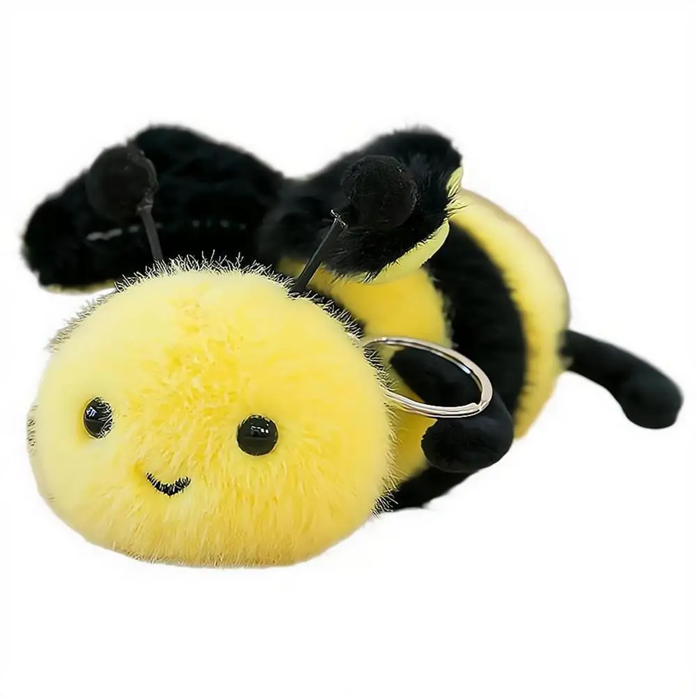 Small Insect Plush Toy Doll Keychain Creative Stuffed Doll Bag Pendant Cute Snail Bee Keyring Cartoon Spider Bee Plush Doll Toy