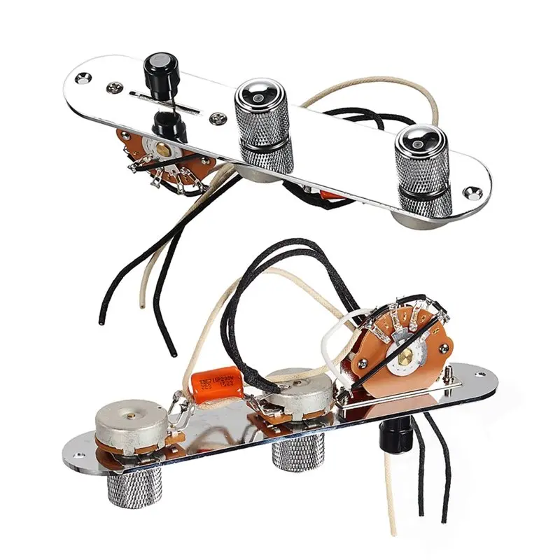 ABYM Controle Plaat Geladen Met 3-Way Blade Switch Kabelboom Pre-Wired 250K Potentiometer Voor TL elektrische Gitaar