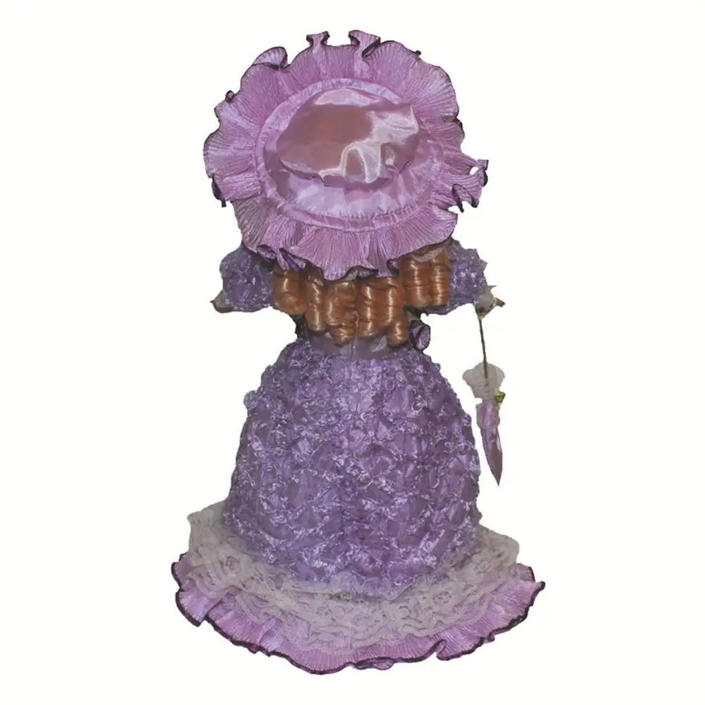 Porcelain Doll Figurines 40cm Victorian Female Collectible Doll in Purple Dress for Kids Dolls Gift and Display - view 4