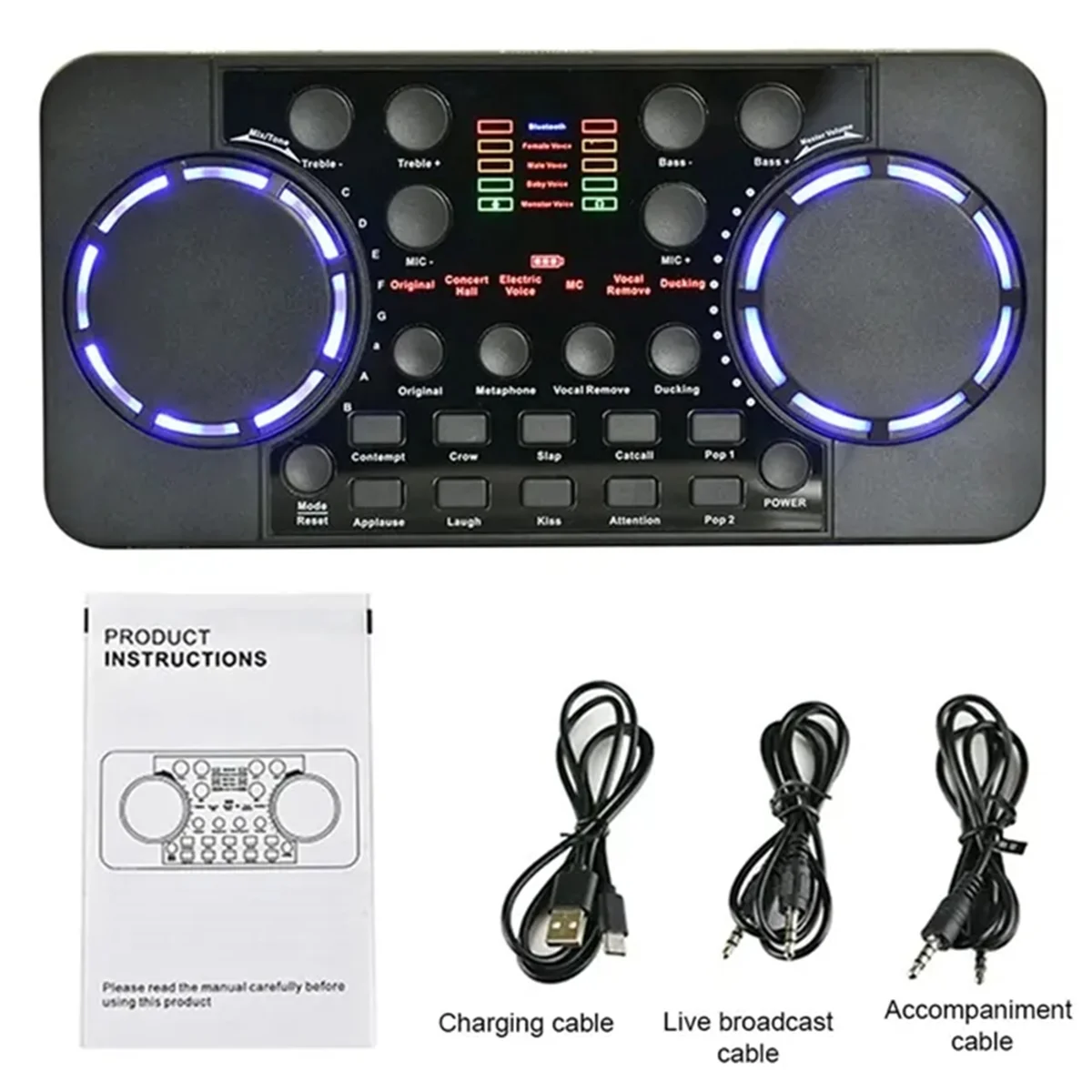 A52TV300 Pro Sound Card Bluetooth-Compatible Audio Interface Mixer DJ Digital Effect Noise Reduction Console USB Record
